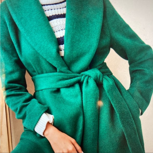 NWT Shawl Collar Belted Ann Taylor jacket / coat - Size XS - Green - Picture 3 of 8